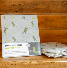 Load image into Gallery viewer, Compostable Sponge Cloths 2 Pack
